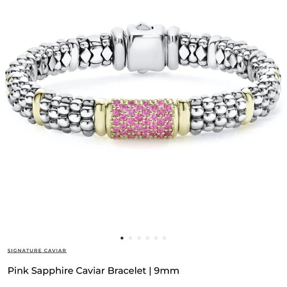 Pink Sapphire Caviar Bracelet9mm from Lagos Sz 7